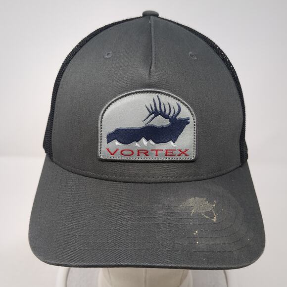 Vortex Snapback Trucker Hat Gray One Size Adjustable Mesh Back Embroidered - Picture 2 of 9